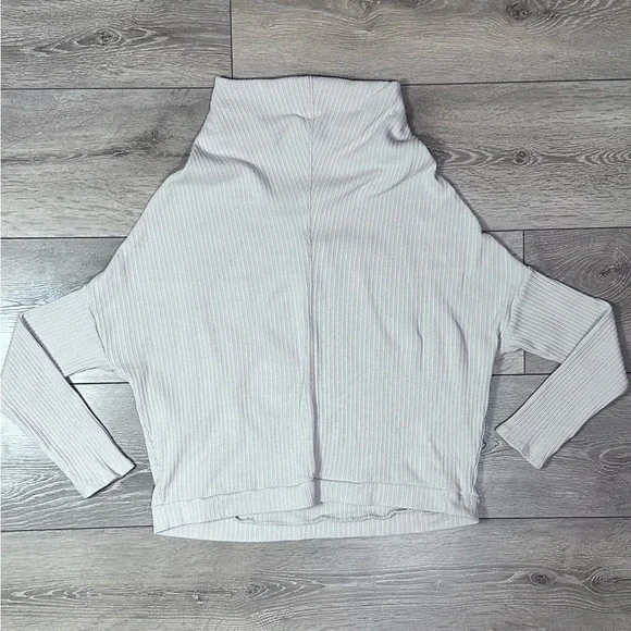 Free People Beach Ribbed Mock Neck Drop Shoulder Sweater - Picture 3 of 11